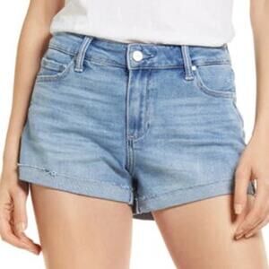 PAIGE Jimmy Jimmy Cuffed Raw Hem Shorts in Bellamy Size 28